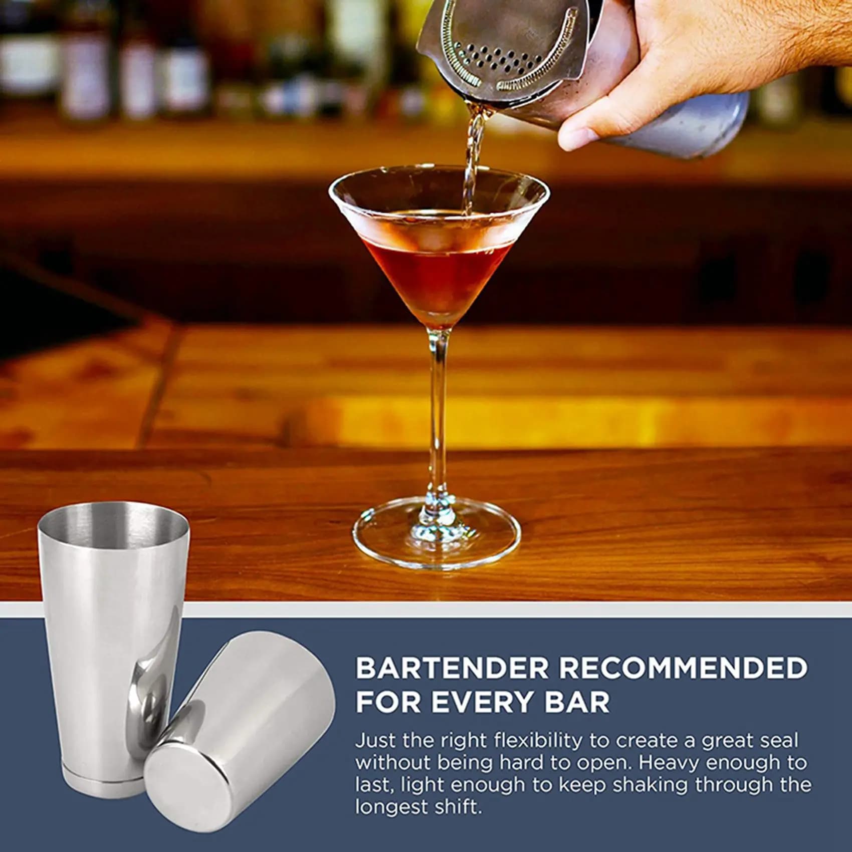 HRBAJ-2X Premium Cocktail Shaker Set-Piece Pro Boston Shaker Set. Unweighted Martini Drink Shaker Made From
