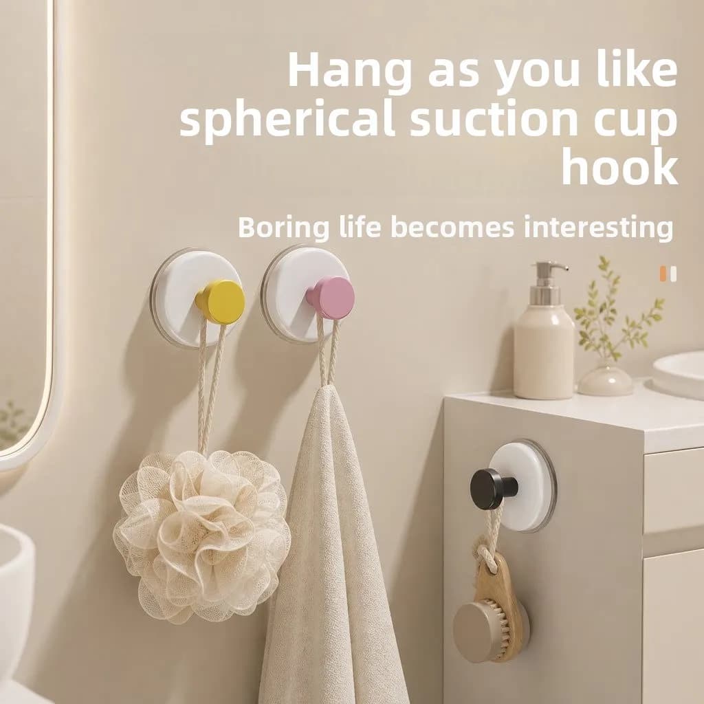 Suction Cup Hook Heavy Duty No Drill Wall Mount Vacuum Hanging Holder for Door Kitchen Bathroom Storage Organizer Hat Coat