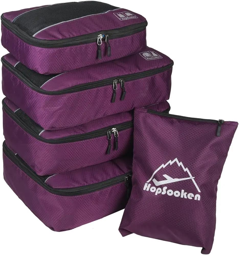 Set di 5 Cubi Organizzatori per Valigie, Grandi Borse Organizer da Viaggio con Sacchetto per Biancheria