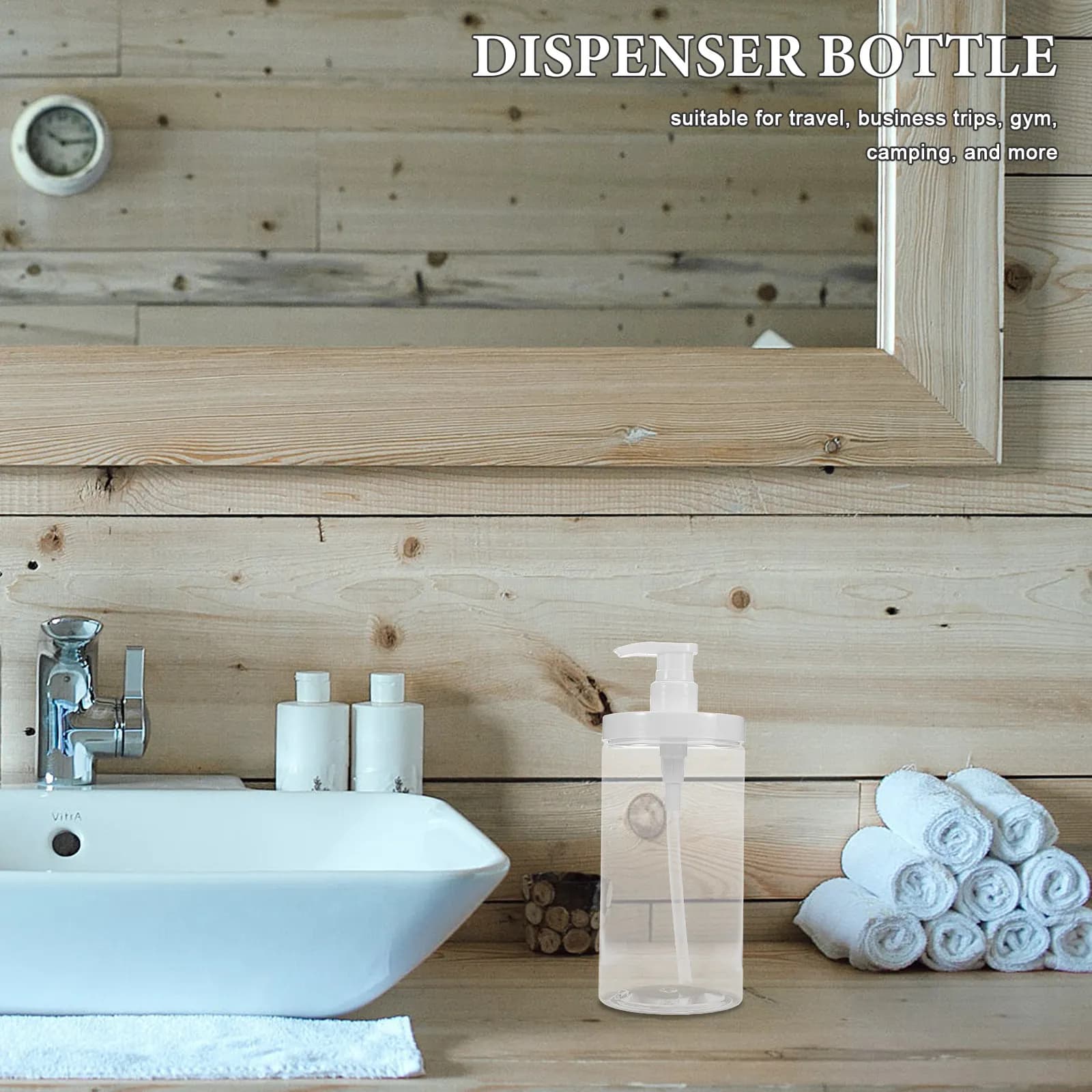 Bottiglia Dispenser da Viaggio 1000Ml a Bocca Larga Ricaricabile per Gel Doccia Sapone Liquido Detersivo Lozione Bottiglie Portatili con Pompa Antigoccia