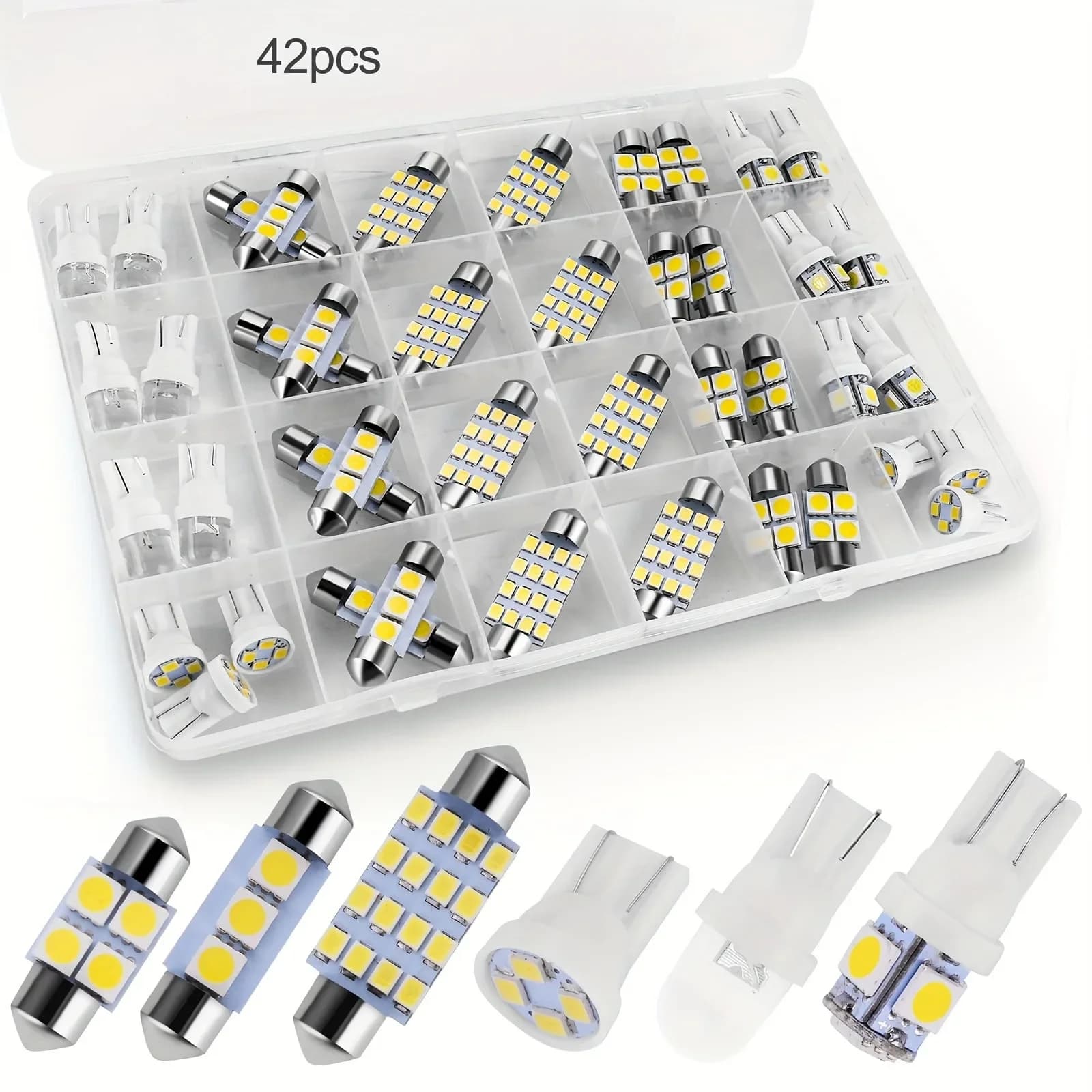 42 pezzi T10 5050 lampadina a LED per auto cupola interna bagagliaio targa lampade kit bianco per Bmw E53 E60 E90 lampada a LED