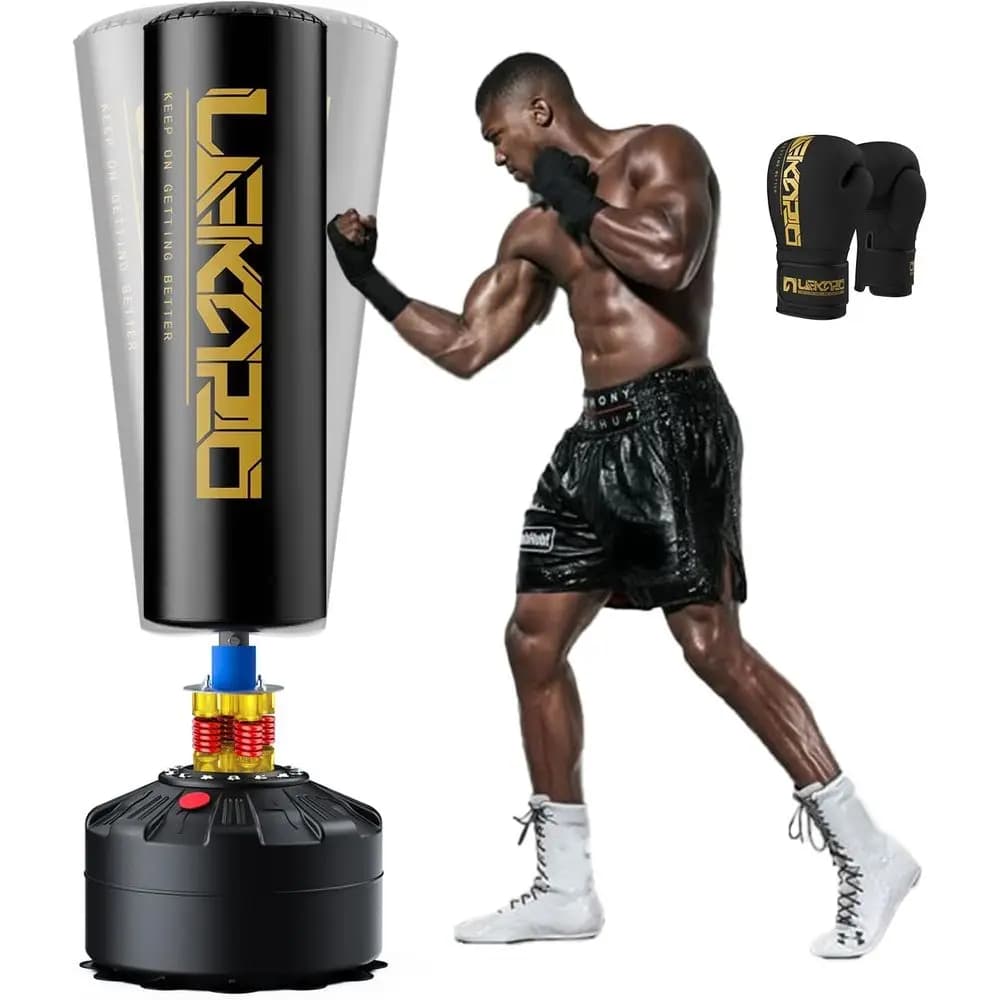 Sacco da Boxe Autoportante Resistente con Guanti, Adatto per Adulti e Bambini