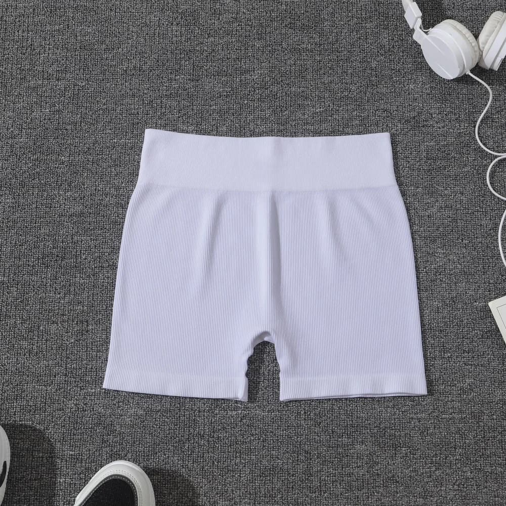 Women's Seamless Yoga Sports Shorts, Suitable For Gym Workout, Cycling, Running, White Tight Pants, Summer