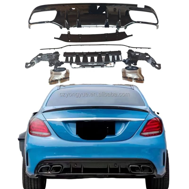 Diffusore posteriore in fibra di carbonio Dream Garage W205, aggiornamento del diffusore posteriore per Mercedes Benz Classe C W205 C63 C63S Sedan 4D 2