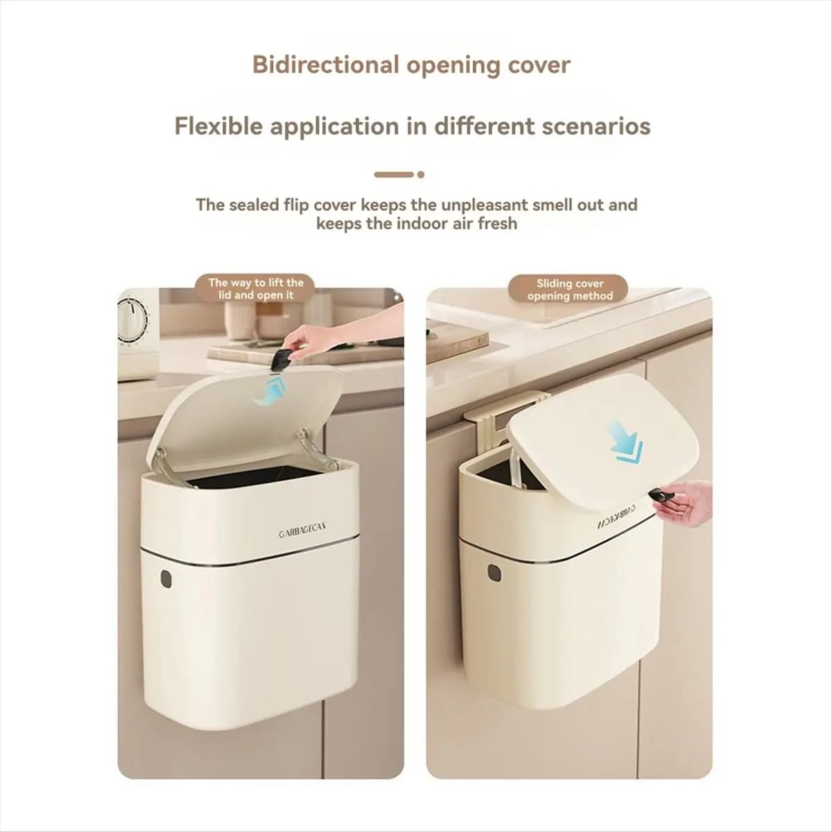 Goodprice Home Kitchen Toilet Hanging Trash Can Square Design Convenient Flip Cover