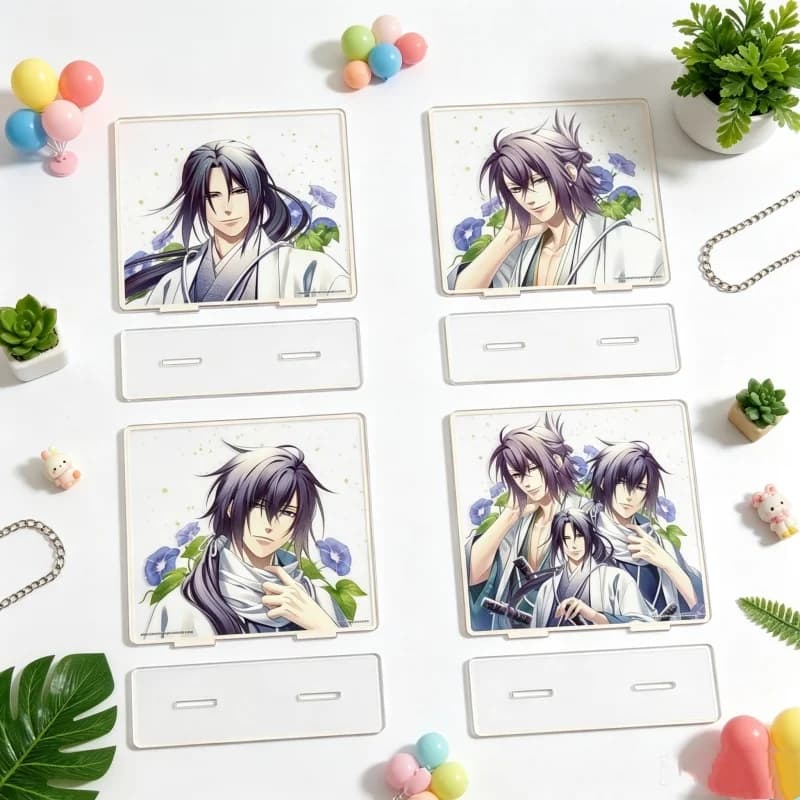 Anime Hakuoki: Shinsengumi Kitan Cosplay Square Shape Acrylic Figure Standee Keychain Desk Decor Gifts Supporting Fans Gifts 15c