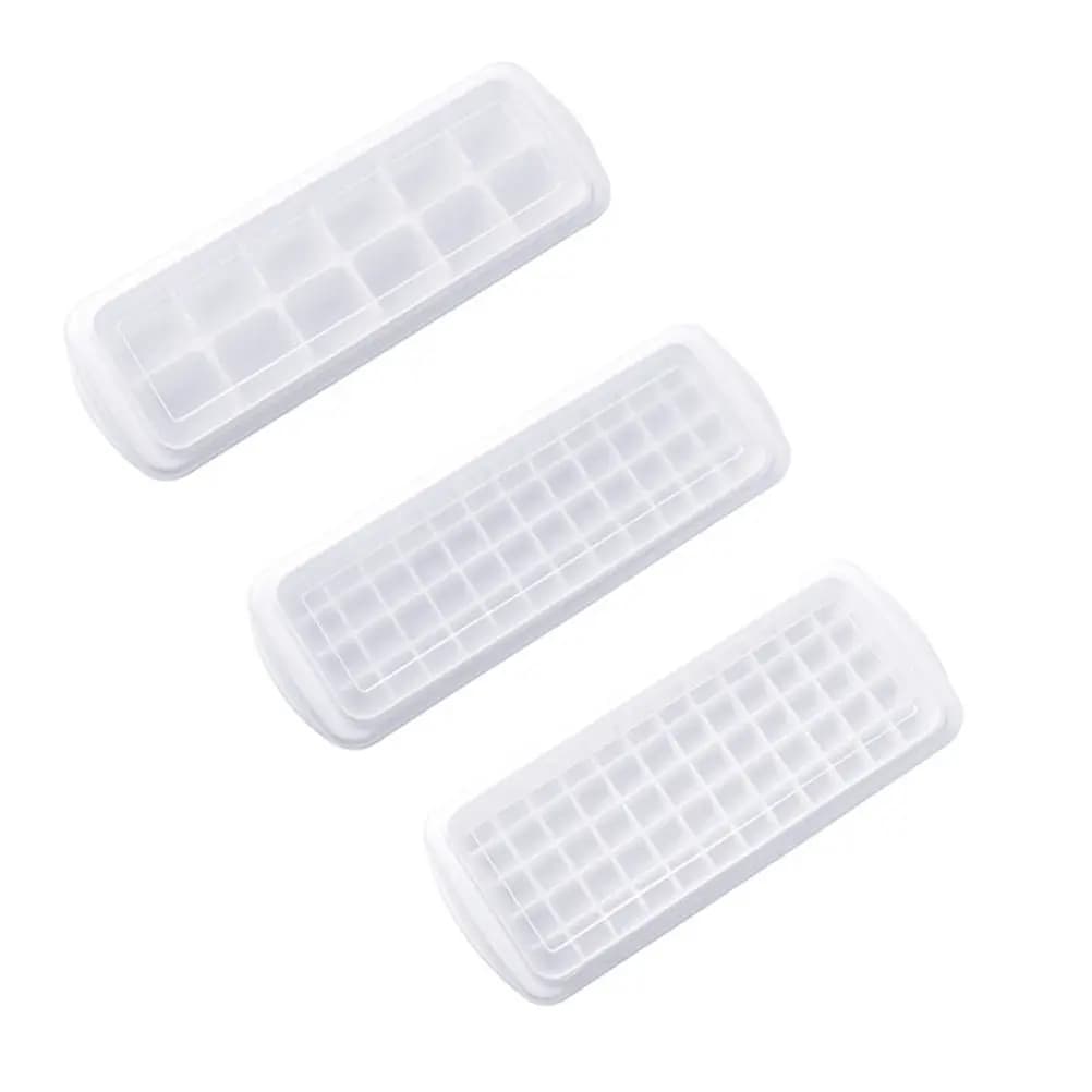 Stampo per ghiaccio in plastica premium da 1 pezzo, 48 scomparti con coperchio, impilabile, adatto al congelatore, per budini, bevande, snack, delizie estive, uso domestico