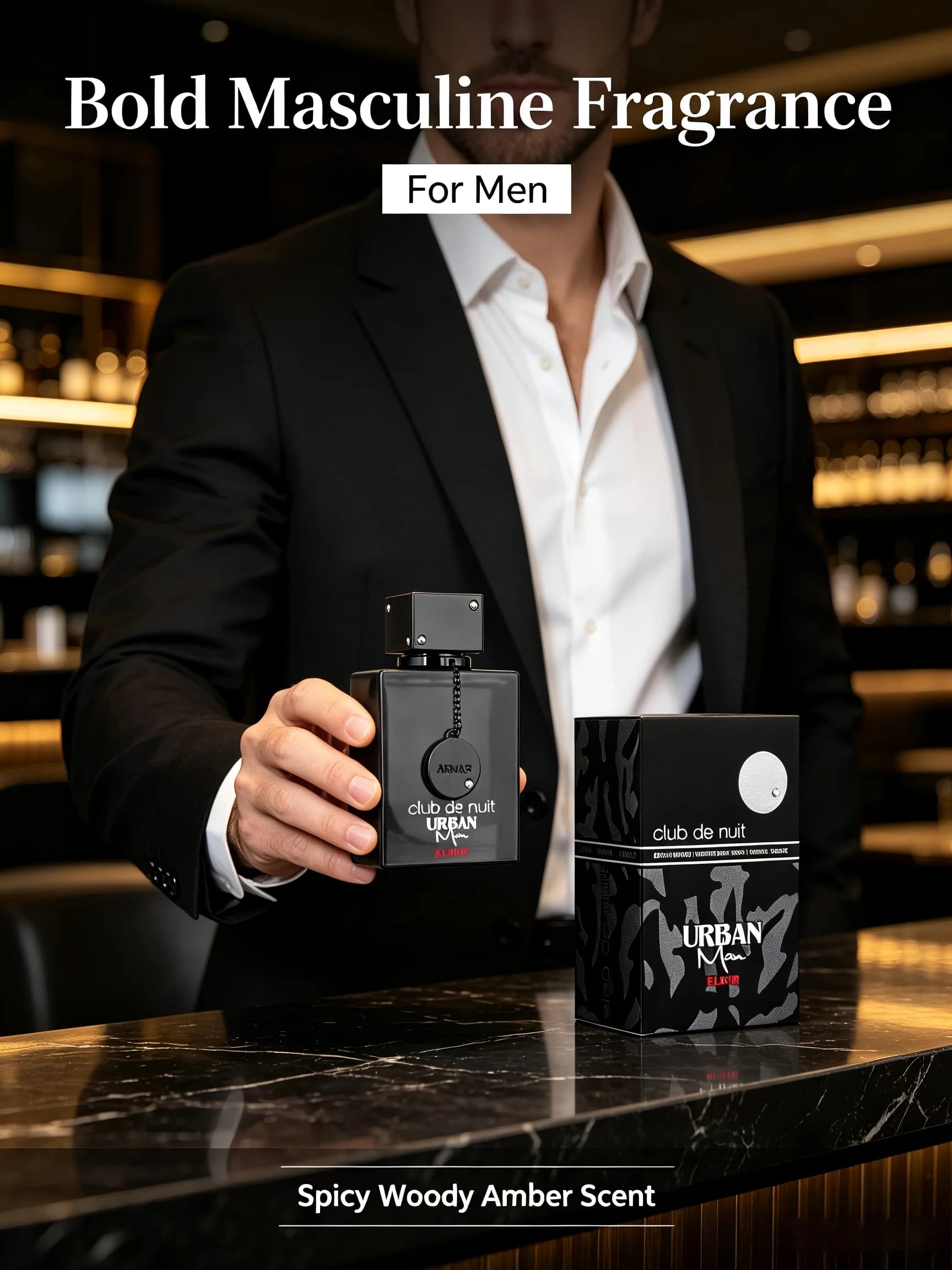 Armaf Club De Nuit Urban Elixir EDP 105ml 3.6oz Black Flacon Perfume Spicy Woody Long Lasting Scent Spray Men Labor Day Halloween Thanksgiving Black Friday Cyber Monday Christmas Gift Idea Best Seller Fast US Shipping Bold Masculine Fragrance