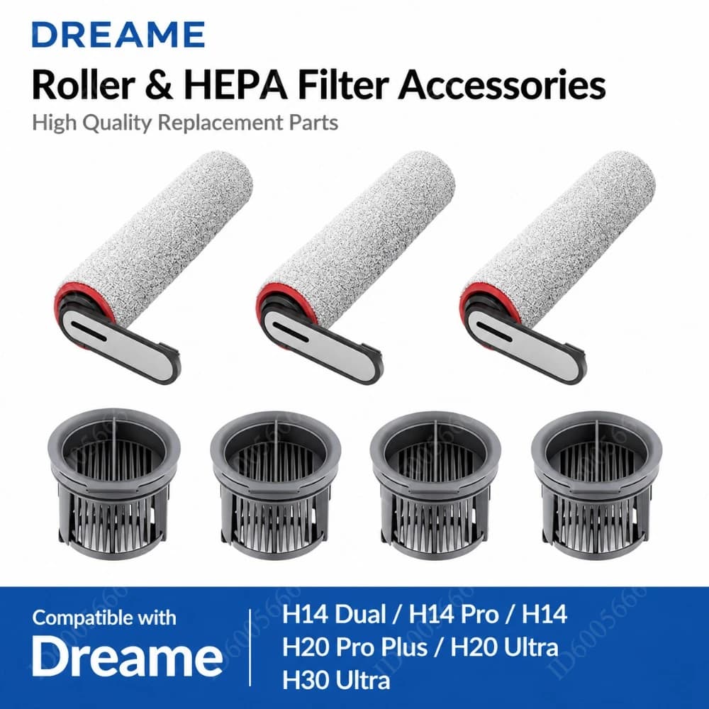 For Dreame H14 Dual H14 Pro H14 H20 Pro Plus H20 Ultra H30 Ultra Wet Dry Vacuum Cleaner Roller Brush HEPA Filter Replacement