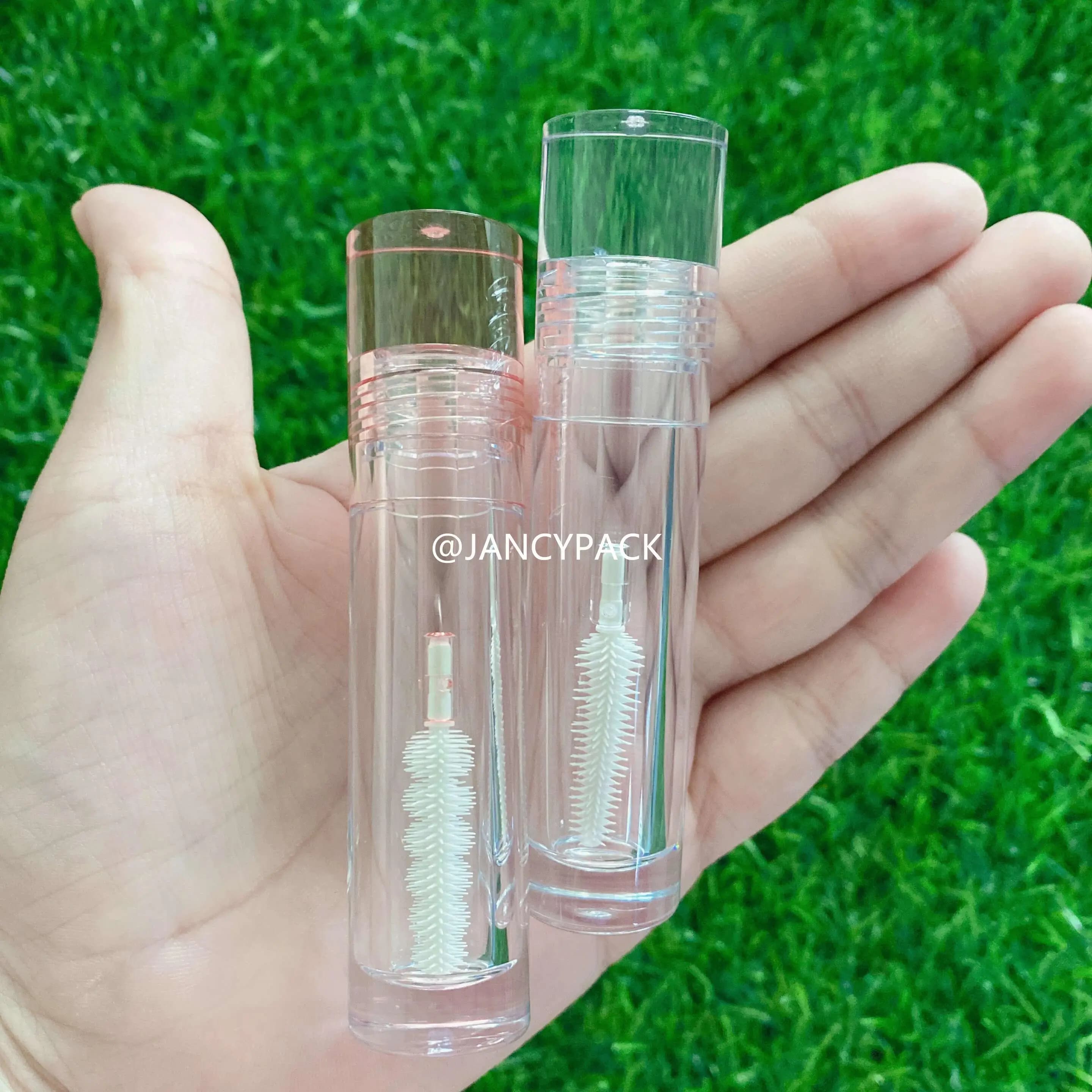 Tubi per bacchetta da imballaggio con contenitore per siero per ciglia in PET con cilindro trasparente vuoto da 4,5 ml con spazzola in silicone
