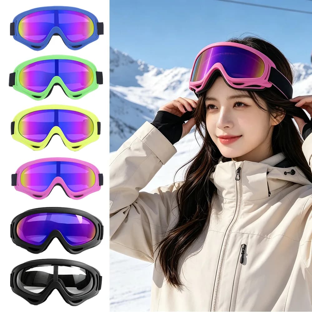 Adjustable Ski Goggles For Snowmobile Skiing Snowboarding Mountain Biking Off-Road Hiking For Myopia Adults Ventilated