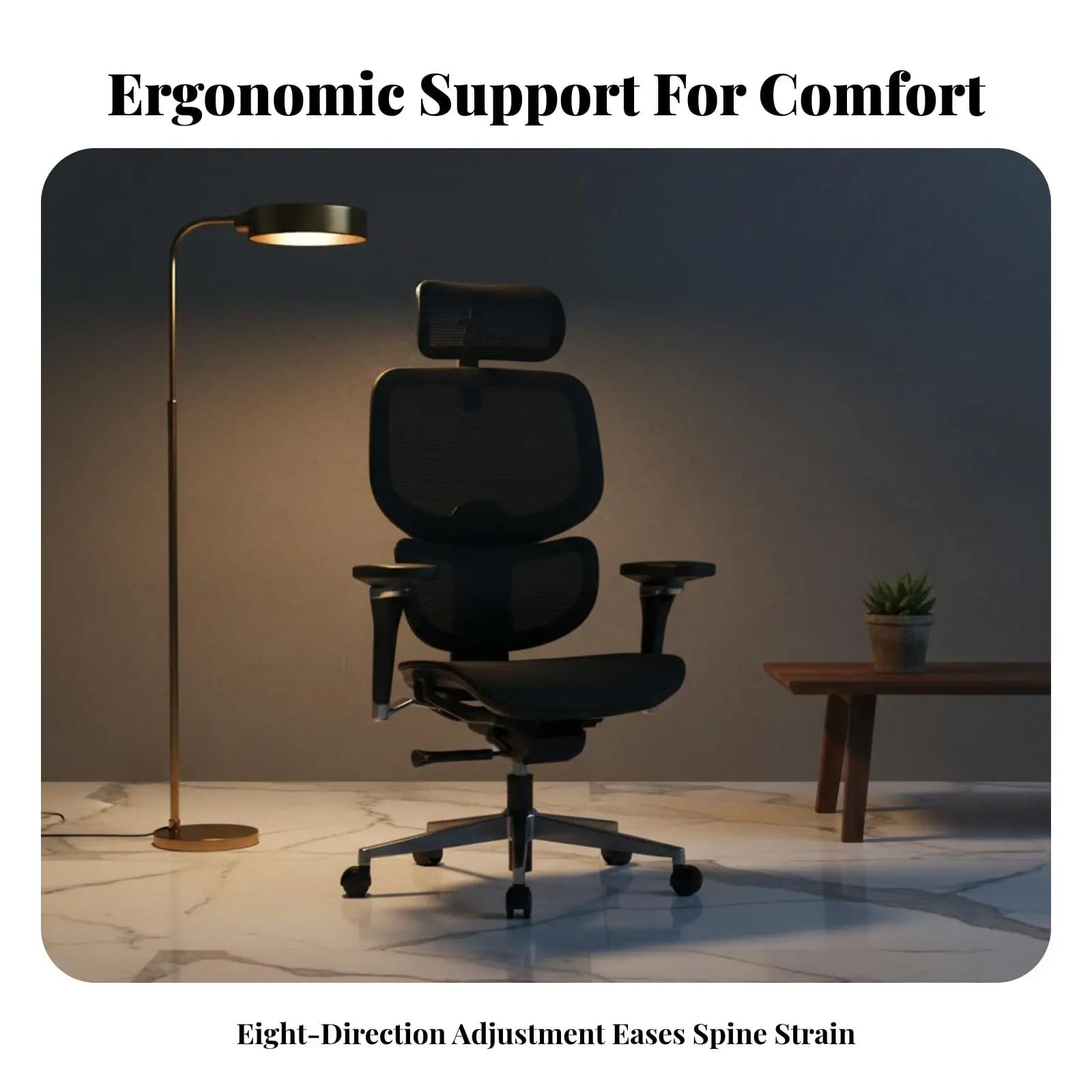 Sedia Ergonomica Regolabile con Rotazione a 360 Gradi, Supporto Lombare e Funzione Reclinabile per Adulti, Studenti e Setup Gaming