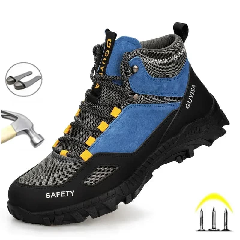 Moda 2025 Scarpe da lavoro antinfortunistiche alte da uomo Sneakers Puntale in acciaio Anti-puntura Acciaio indistruttibile Confortevole anti-impatto