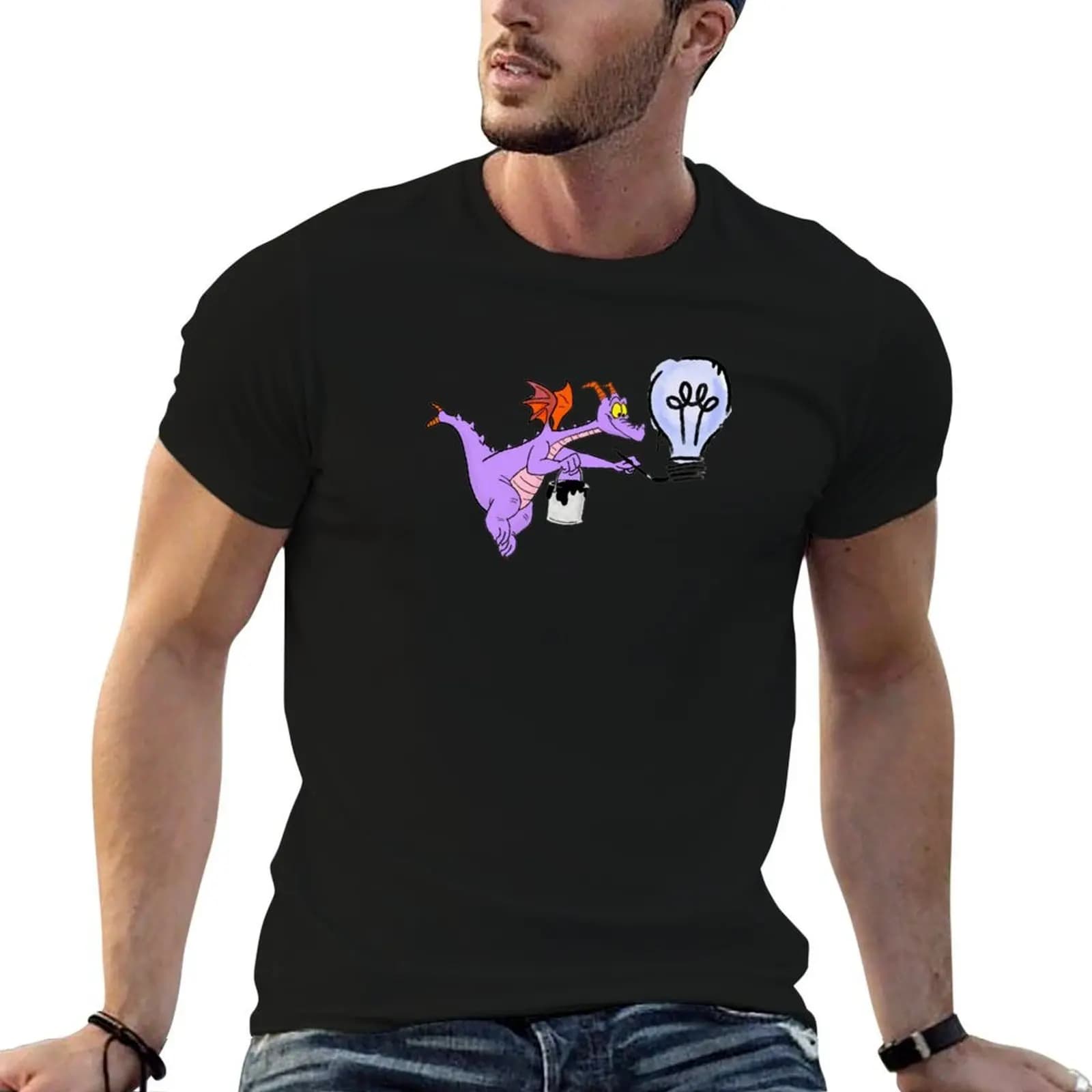 T-shirt da uomo con stampa grafica 'Paint With Your Imagination', maglietta estiva da uomo, t-shirt grafica da uomo