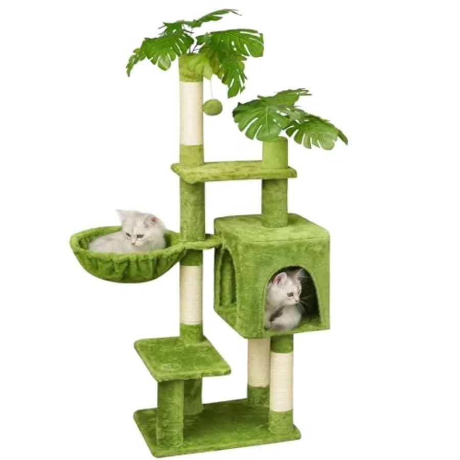 Albero per Gatti Alto 47 Pollici per Gattini Sotto i 6 Mesi e Gatti Piccoli (fino a 4 kg) - Tiragraffi, Amaca in Peluche, Doppie Cuccette
