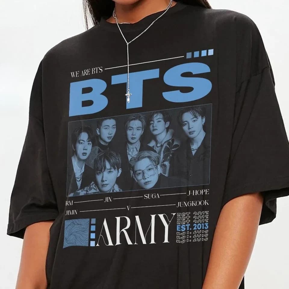 BTS Member Graphic Unisex 100%Cotton Shirt Kpop Boy Band Arirang Album 2026 Summer New Men's Women's Oversized Streetwear Tshirt