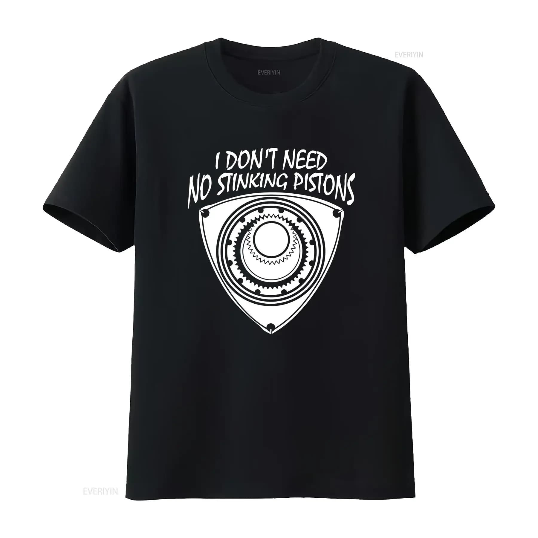 Rx 7 8 Wankel Rotary Engine T Shirt Don't Need NO STINKING PISTONS vintage Washed designer clothes Versatile graphic Casual