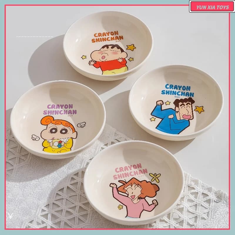 2025 Nuovo Pastello Shin Chan Dip Piatto Sapore Piatto Simpatico Cartone Animato Condimento Piatto Dip Piatto Per La Casa di Alta Bellezza Piatto In Ceramica Piccolo Piatto