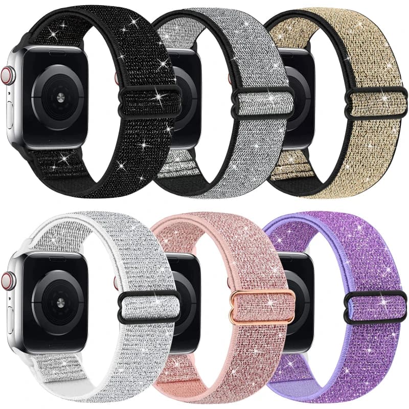 Cinturino in nylon per cinturino Apple Watch 41mm 40mm 44mm 45mm 49mm 42mm 46mm Bracciale leopardo elastico serie iWatch 10 9 8 7 se 6 5 Ultra