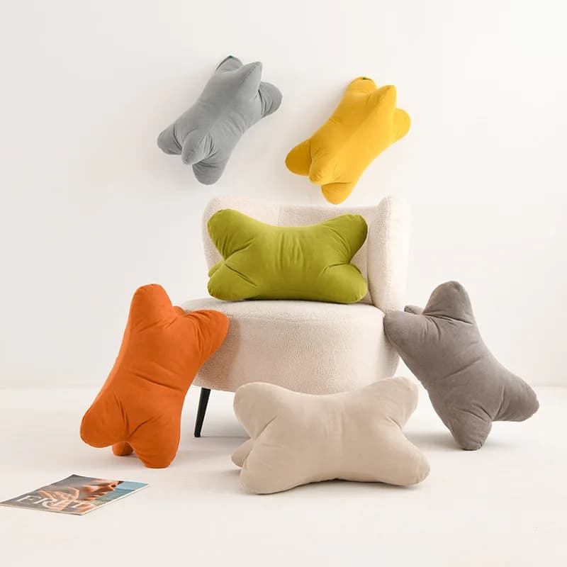 Cuscino a forma di osso Supporto lombare ergonomico per sedia per alleviare il dolore alla schiena del collo/letto di casa/cuscino per seggiolino auto Memory Foam in tinta unita