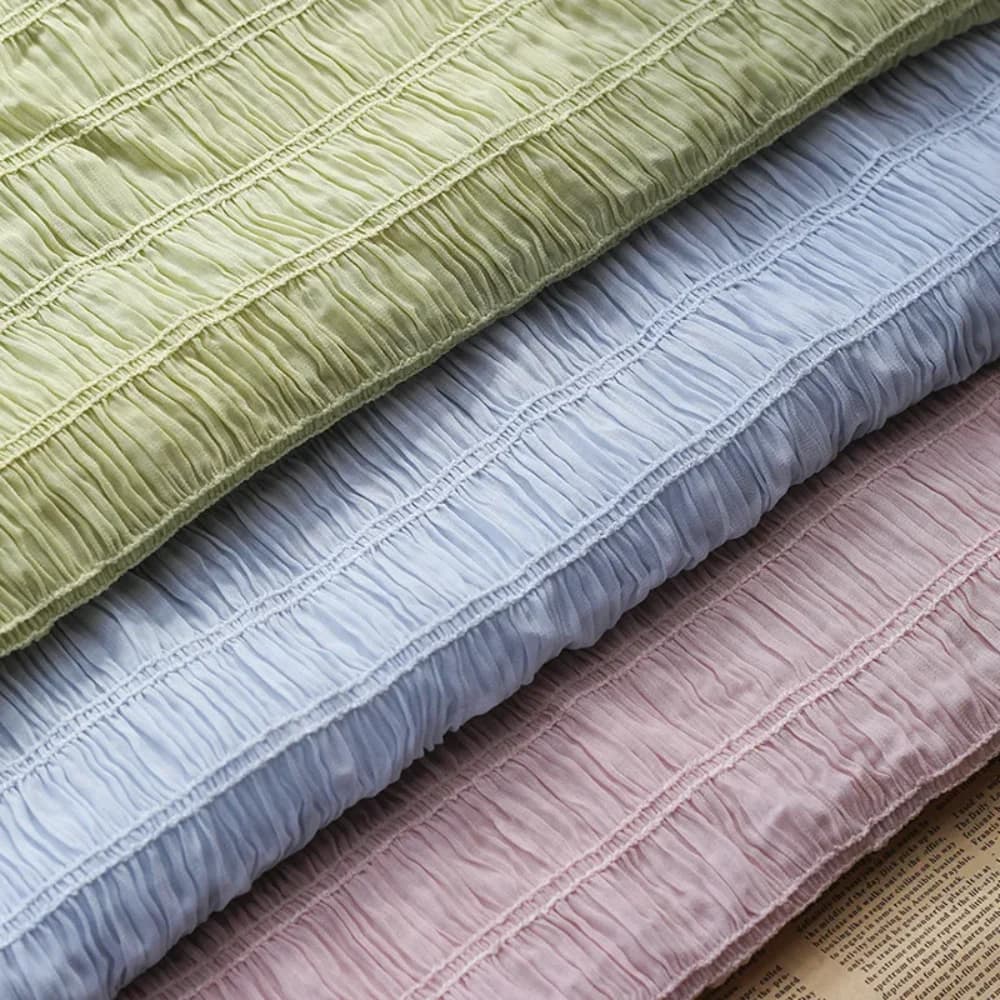 Tessuto antirughe a righe ricamate con gancio in chiffon da donna primavera estate Tessuti per camicie eleganti da donna in tessuto di poliestere tinto super elasticizzato