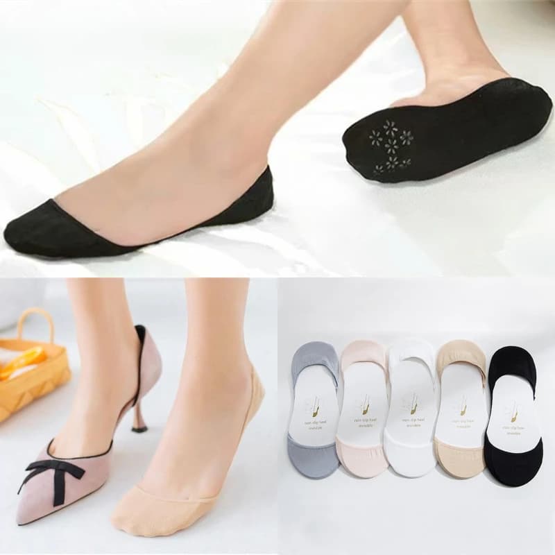 Sottile Barca Sottini And Calzettoni Super Short Mouth Invisible Socks And Socks Silicone Non-slip Heel Tacco Alto Sweat-absorbent Socks And Socks Wholesale