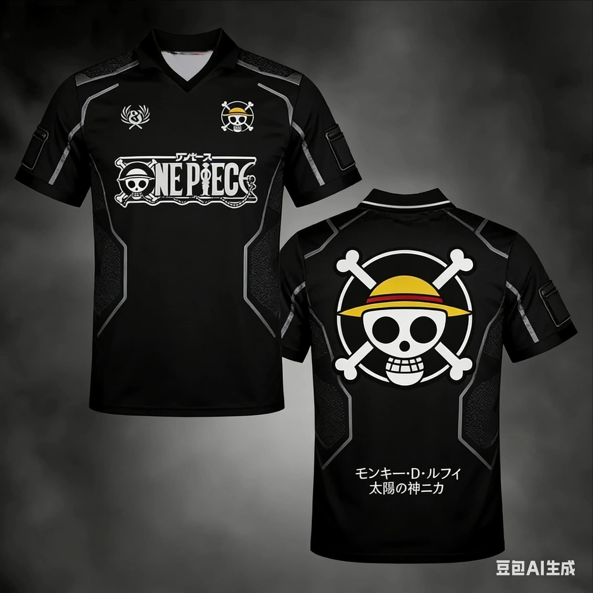 Nuova Maglia da Calcio 2026 Bandai Anime Giapponese One Piece Pirati di Cappello di Paglia Jolly Roger