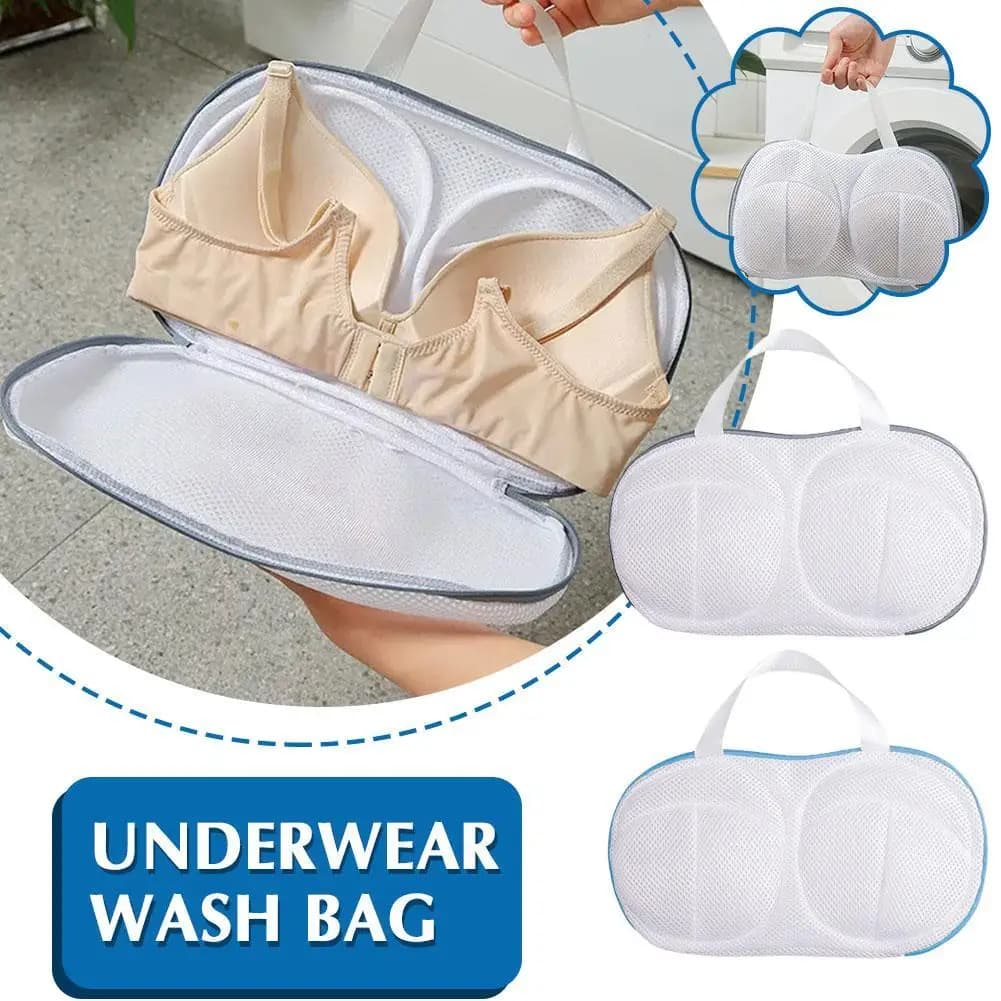 Socket cleaning bags - Neckline linen bags with hinge for lingerie, delicate and socks, anti-crowding laundry organizer, washing protection