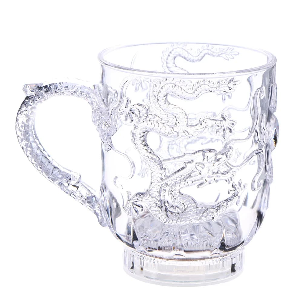 Bicchieri Luminosi a Forma di Drago per Birra, Vino e Whisky, Induzione Liquida 285ml, Bicchieri in Acrilico a Batteria, Regalo per Feste e Vacanze