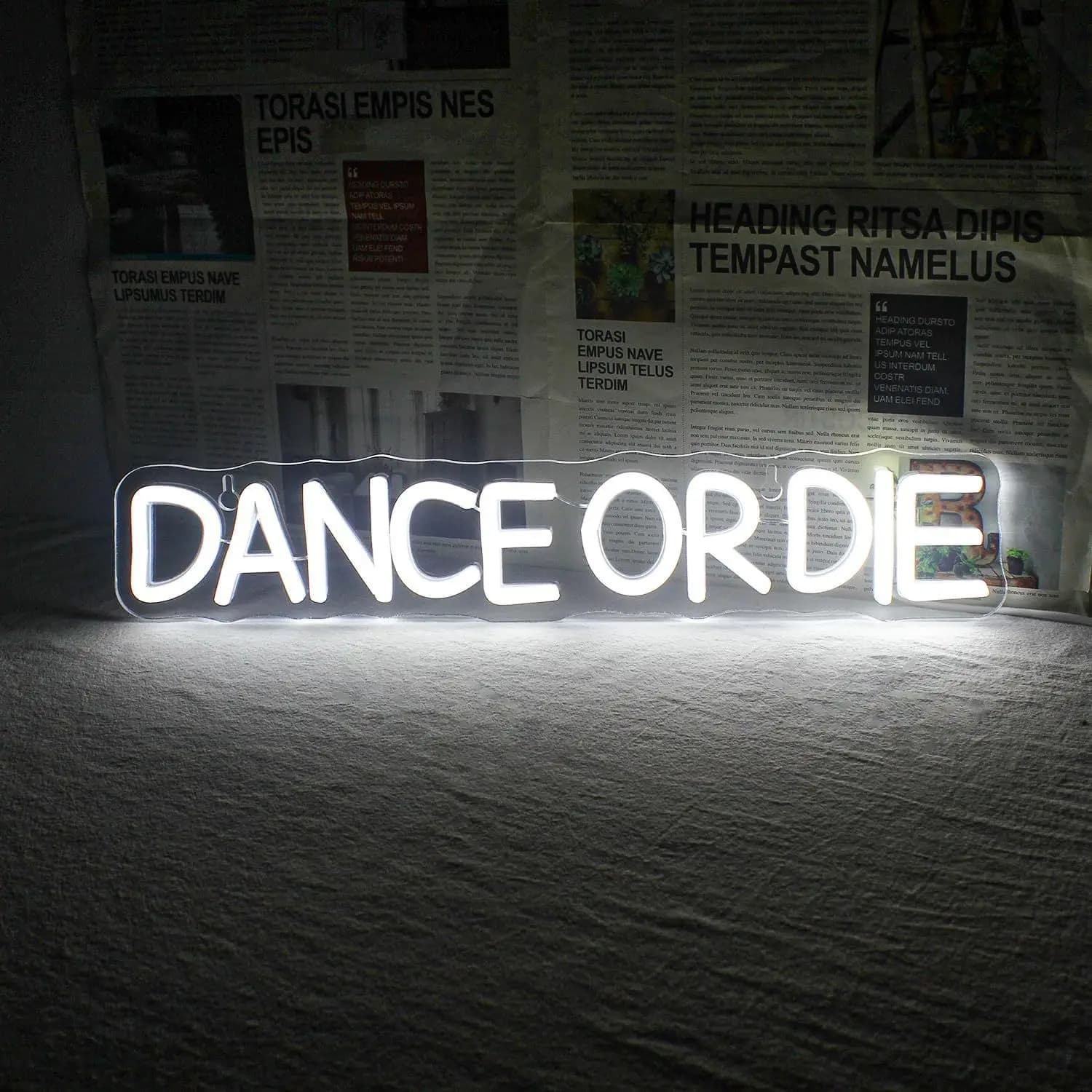 Dance Or Die LED Neon Sign Cool White Dancing Lover USB Powered Studio Bedroom Wall Art Disco Party Decor Funny Gift Idea