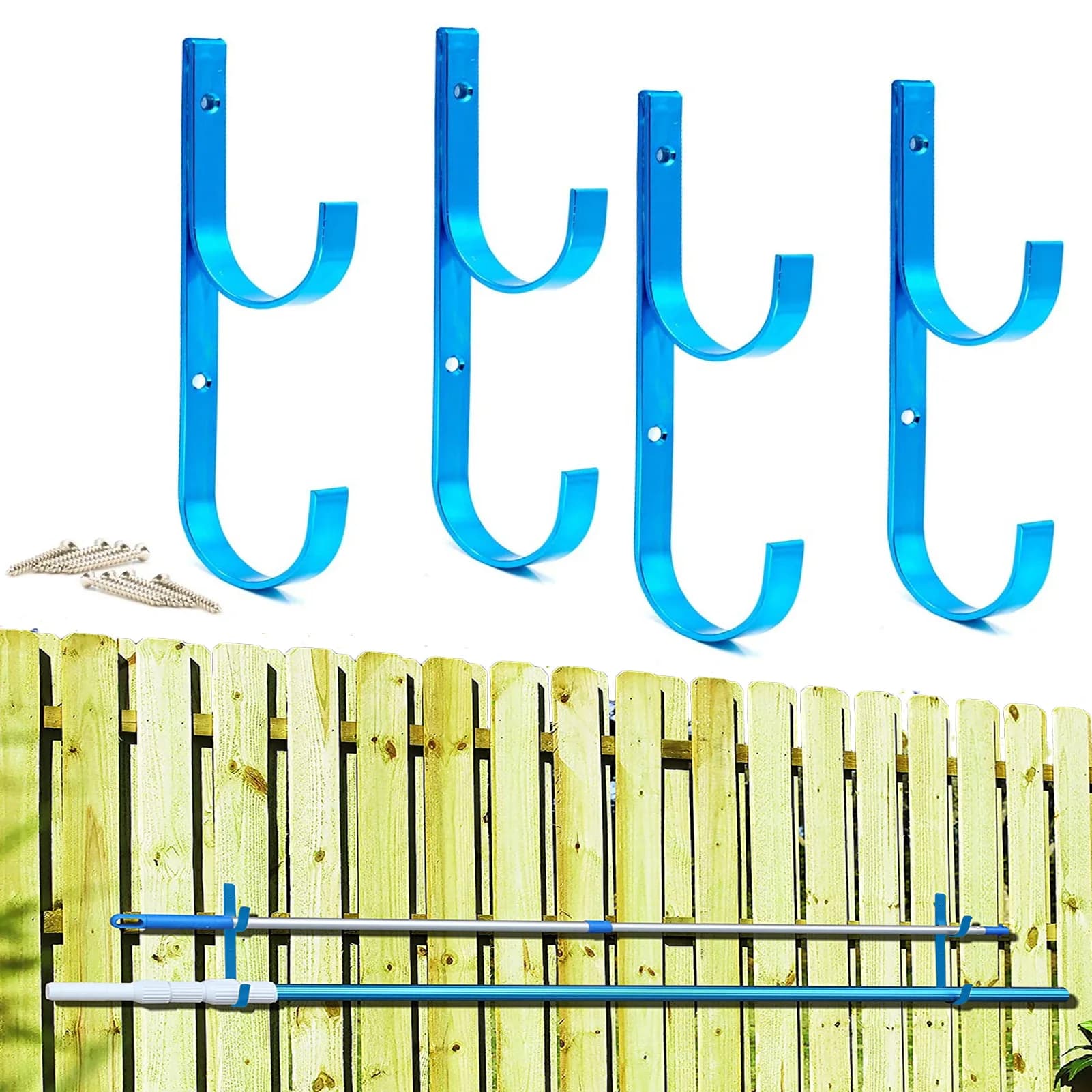 Porta palo per piscina Spazzola a rete Ganci per piscina Ganci per palo per piscina per piscine all'aperto e all'interno Pali telescopici Rastrelli per foglie