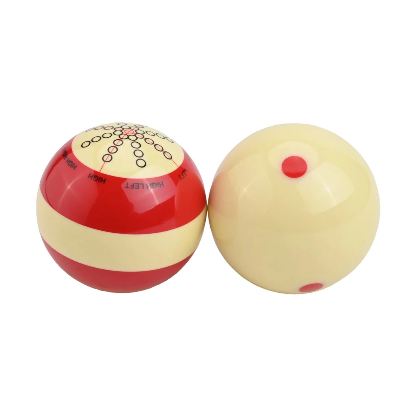 Pool Cue Ball Training Set 2 Resin Balls with Special Markings for Skill Enhancement in Billiards and Pool Games