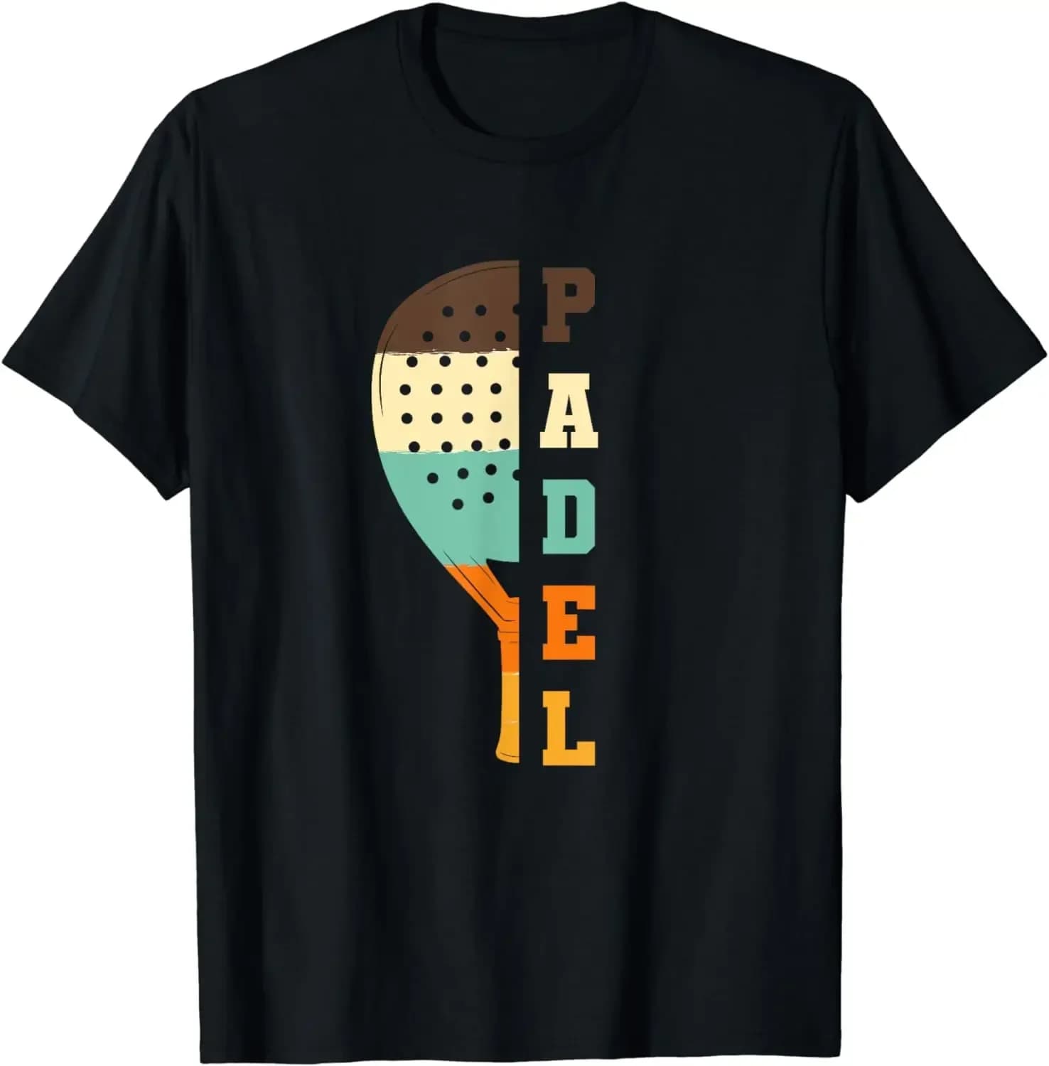 Paddle Tennis Racket Retro Color Matching T-Shirt Casual Sports Street Couple Outfit Men's T-Shirt