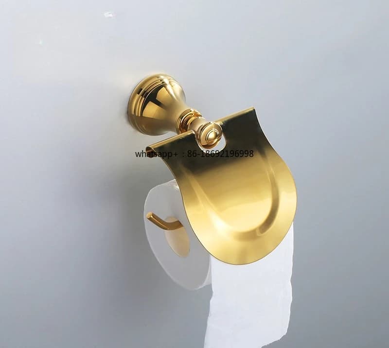 Portarotolo in rame, porta carta igienica, con coperchio apribile laterale