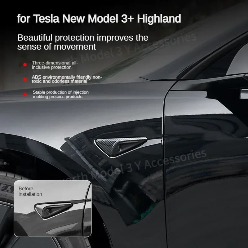 Car Side Camera Protector Cover for Tesla Model Y Juniper 2026 Accessories Model 3 Highland Turn Signal Trim Wing Fender Sticker