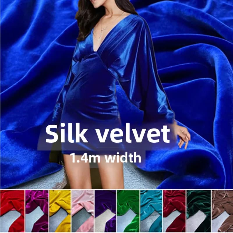 Tessuto in Velluto di Seta di Gelso Tinta Unita per Cucito Fai-da-Te, Abiti, Camicie, Pantaloni, Abbigliamento, Materiale per Moda all'Ingrosso