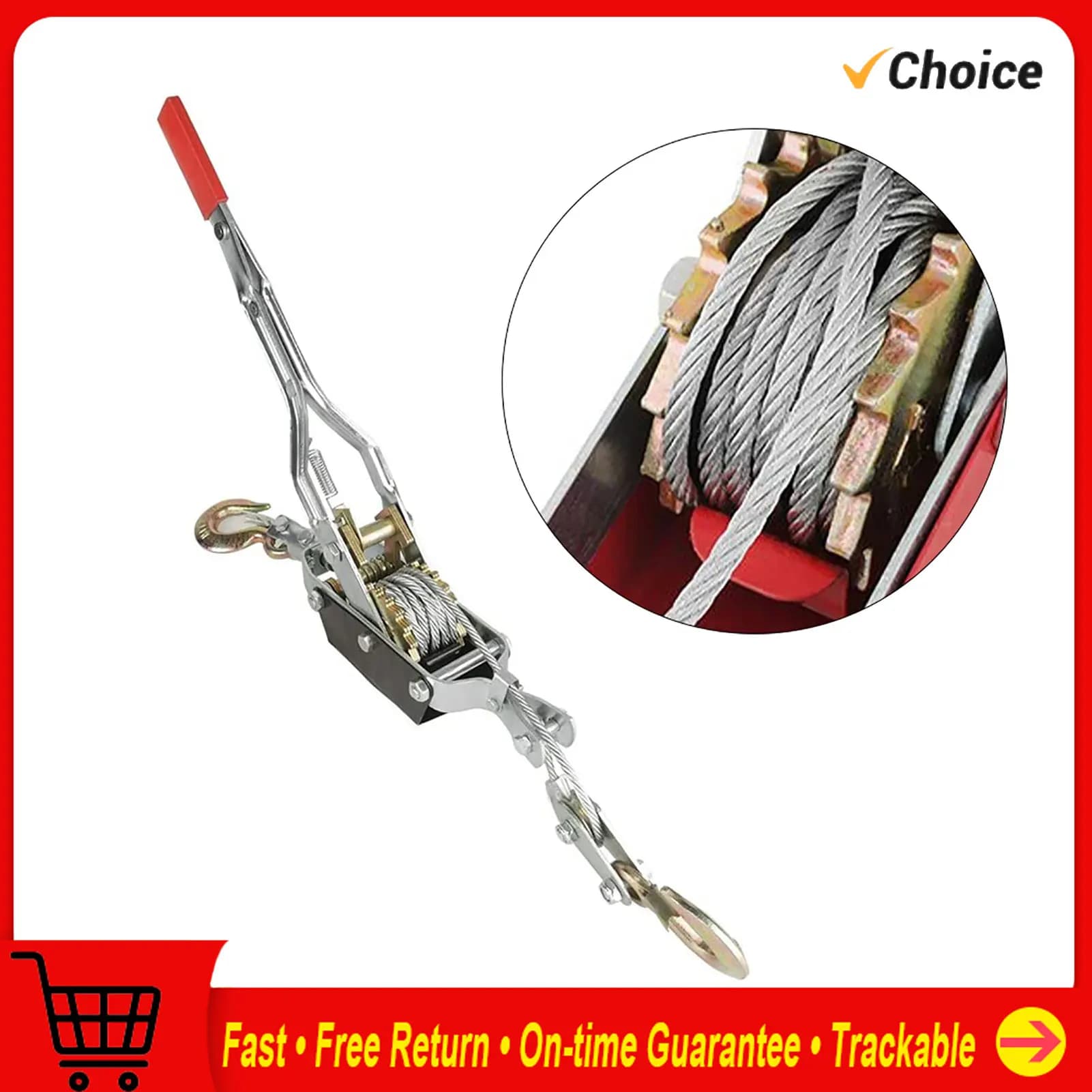 Manual Power Extractor for Wire Rope 2/4T Stringer Tool Mini Tensioner Double Hook Lifting Tool Heavy Duty Power Extractor Manual Power Extractor