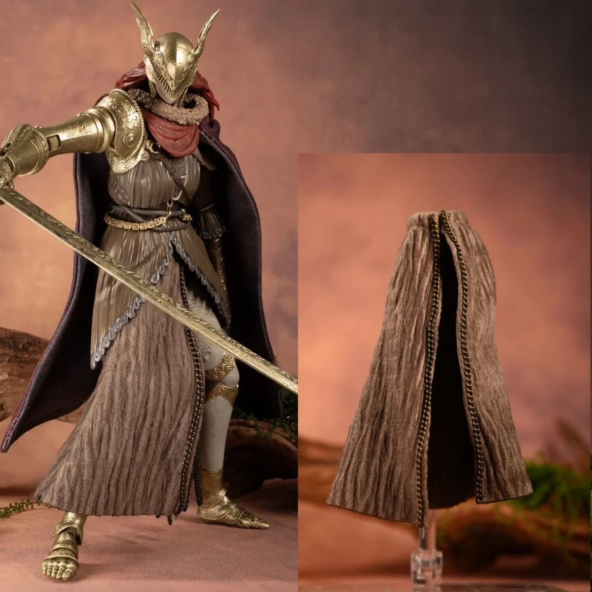 【Solo abbigliamento】 Accessori fatti a mano in scala 1/12 per personaggi di giochi classici, mini gonna marrone Valkyrie per il corpo delle action figure SHF