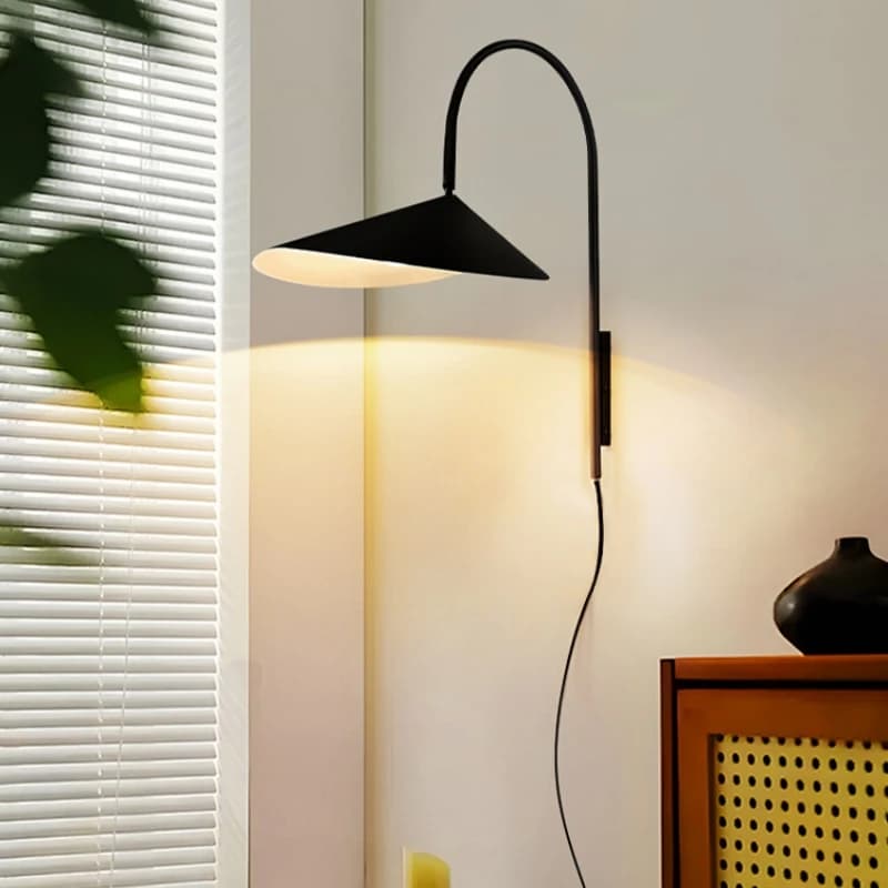 Nordic Style Iron Wall Lamp Minimalist Ins Wall Sconce for Bedroom Headboard Living Room Hallway Entryway Soft Ambient Lighting