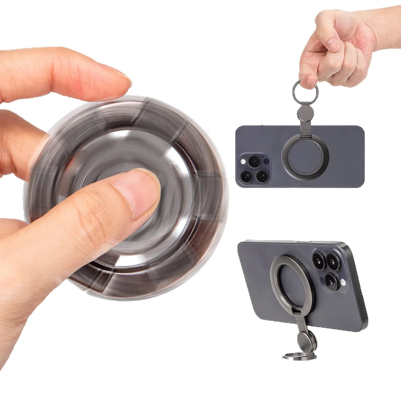 Foldable finger ring support for phone Magnetic support for smartphones and Fidget Spinner for support Magsafe iPhone 17 16 15 14 13 12 Pro Max