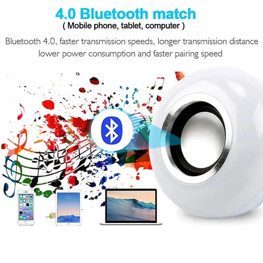 Lampadina LED E27 12W AC 85-265V con Altoparlante Bluetooth, Controllo Remoto Musicale, Cambio Colore RGB per Decorazione Camera da Letto e Feste