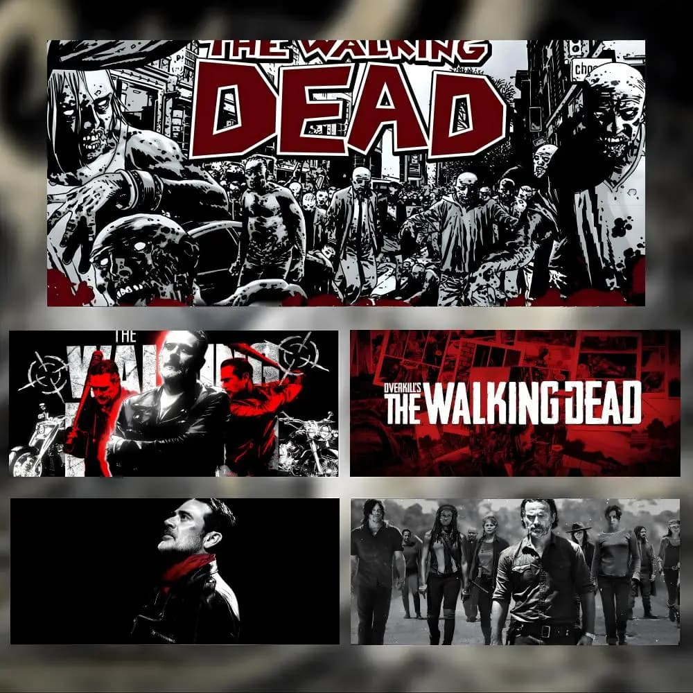 Tappetino per mouse The W-Walking Dead, spaventoso e emozionante, grande e spesso, con bordi cuciti, tappetino per mouse da gioco per PC