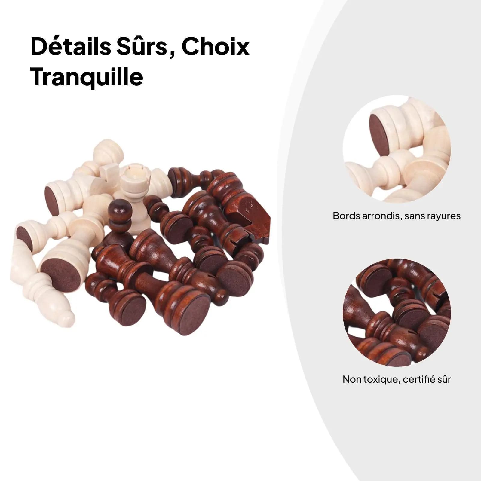 Wooden Chess Pieces with 32 Intelligence Accessories Develop Educational Toys
