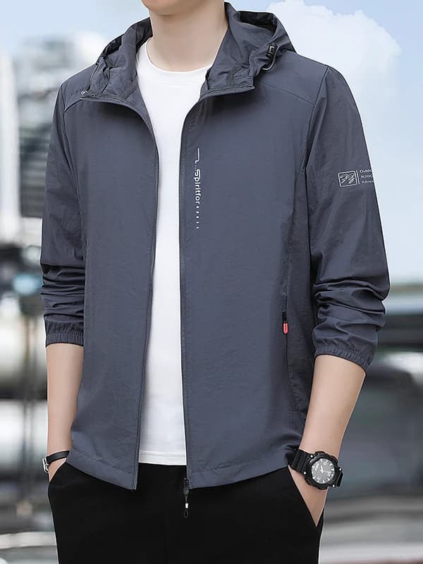 Ice Silk UV Protection Clothing Men's Summer Lightweight Outdoor Casual Fishing Hat Sunscreen Suit Ultra-Thin Hooded Design