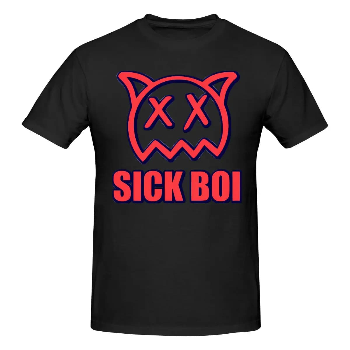 T-shirt stampata da uomo divertente Ren Sick Boi T-shirt unisex dal design originale