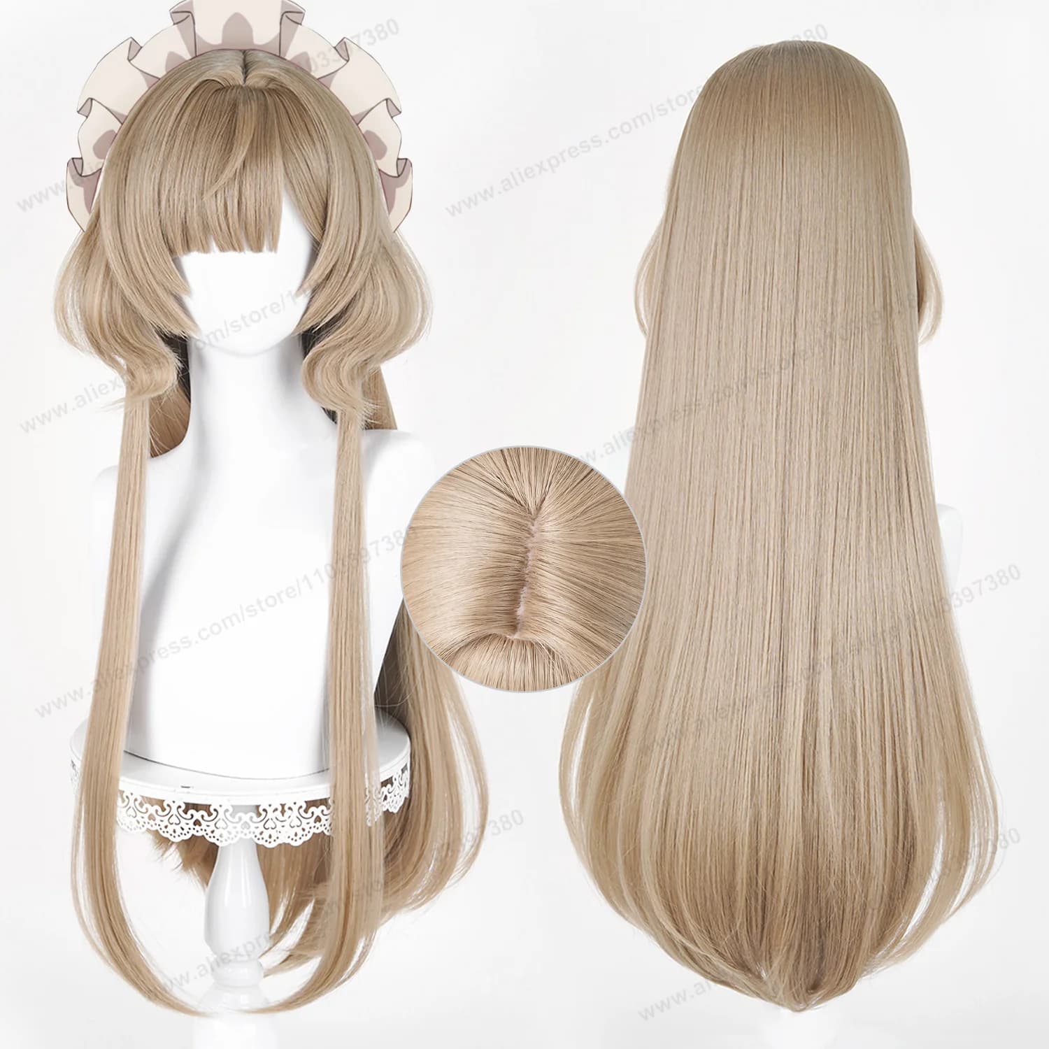 Marionette Sandrone Pajamas Cosplay Wig 85cm Long Women Hair Anime Cosplay Wig Halloween Heat Resistant Synthetic Wigs
