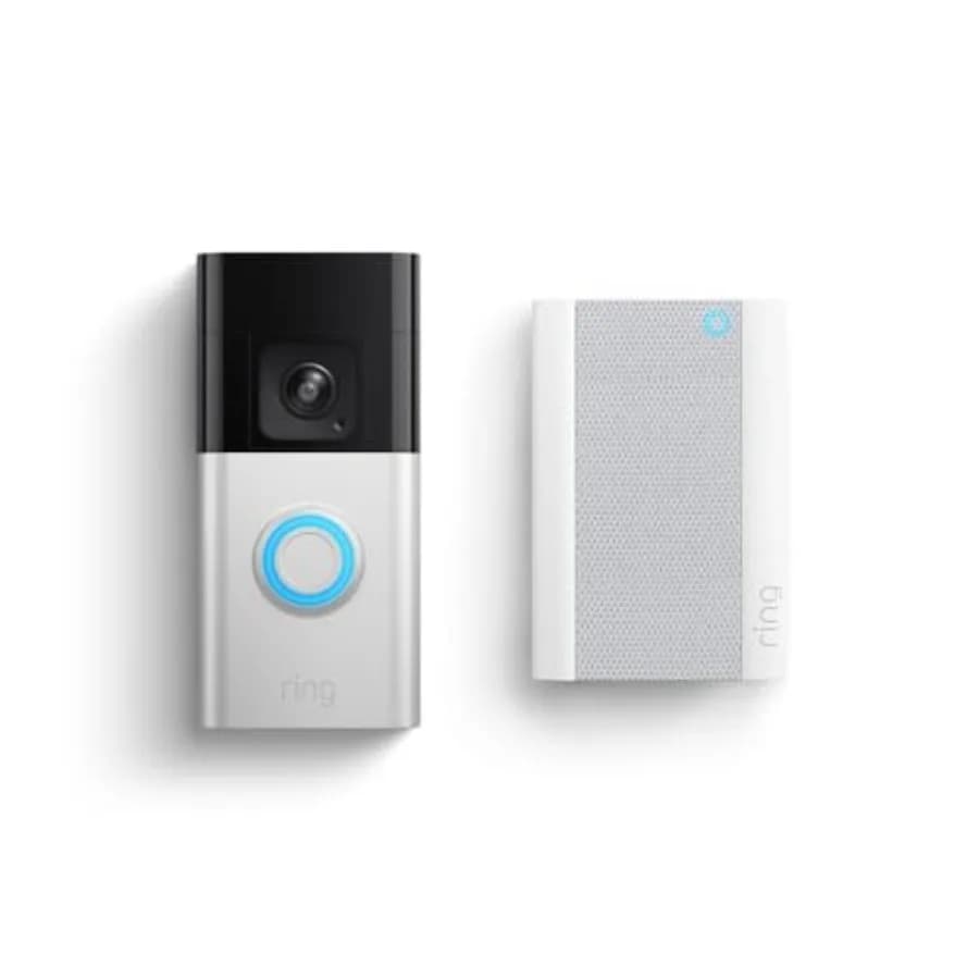 Campanello Smart Wireless Ring Battery Doorbell Pro con Ring Chime Pro per Esterni, Nero, Alimentato a Batteria, Video HD, Rilevamento Movimento