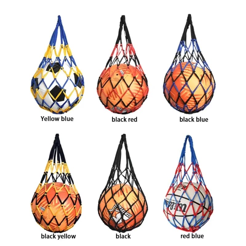 Borsa a rete porta palloni sportivi, in nylon resistente, portatile, per basket, calcio, pallavolo, baseball, uso esterno