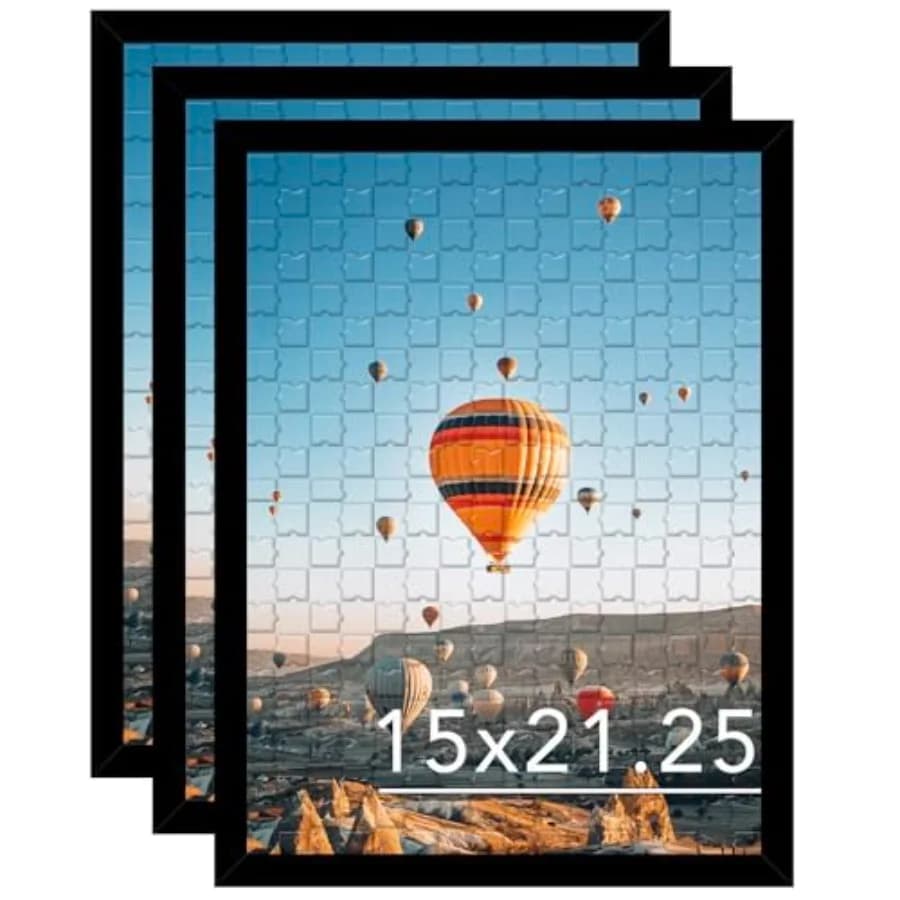 Set di 3 Cornici per Puzzle 15x21.25 da Appendere, Cornice per Poster, Foto, Tela, Puzzle 15x21.25
