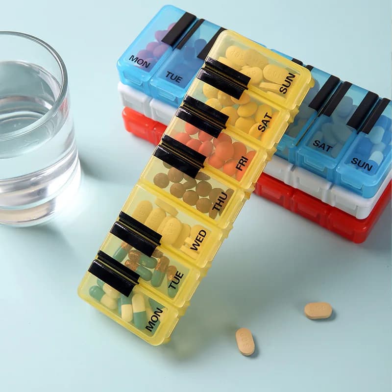 Weekly organizer of large portable pills creative 7-day piano keys support for tablet storage container storage supports of vitamins case for medicines